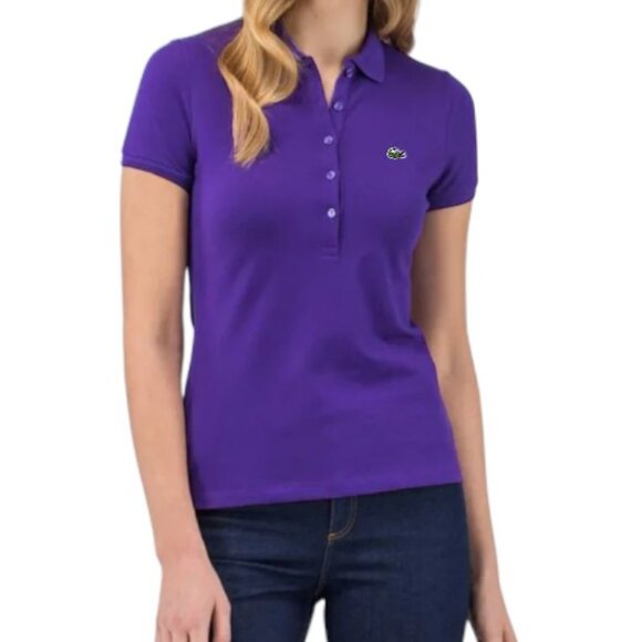 Lacoste purple short sleeve polo shirt size 36 - Picture 1 of 6